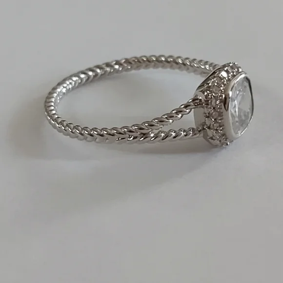 Charmed Aroma Rhodium Plated Rope Ring - Picture 8 of 8